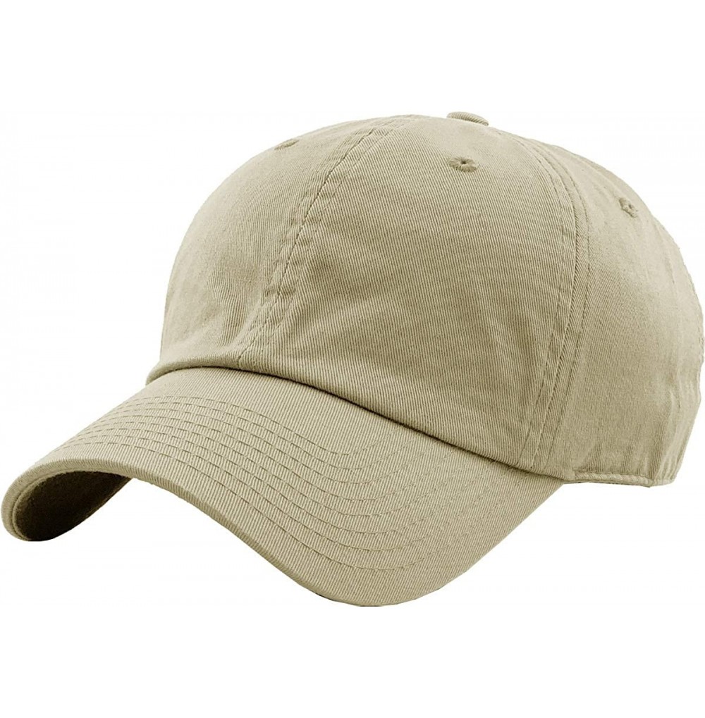 Baseball Caps Dad Hat Adjustable Plain Cotton Cap Polo Style Low Profile Baseball Caps Unstructured - Khaki - C212FOW5NMF