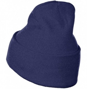 Skullies & Beanies Unisex 3D Knitted Hat Skull Hat Beanie Cap - Freemason - I Always Look to The East - Navy - CF18NQ772XN