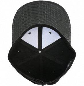 Baseball Caps Plain Animal Snakeskin PU Leather Strapbacks Hat (Black/Brown) - Black/Black - CJ126ISXJNJ