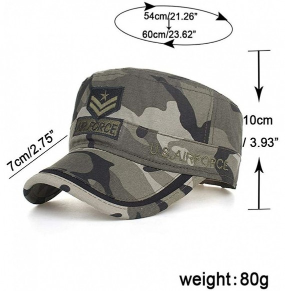 Baseball Caps Pausseo Sun Hat- Camouflage Washed Cotton Military Caps Cadet Caps Unique Design Vintage Flat Top Cap - CB18S72...