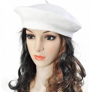Skullies & Beanies Spring Beret Hat Flat Cap Women Wool Berets Hat Caps Casquette Female Warm Winter Cap - Deep Green - CX18A...