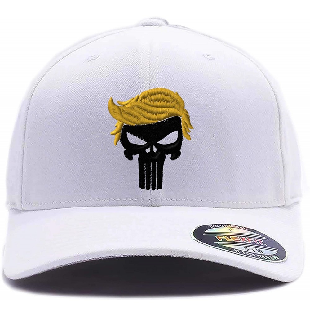 Baseball Caps Custom Embroidered President 2020"Keep Your HAT Great. Punisher Trump 6277 Flexfit Hat. - White - CE18O7SEAST