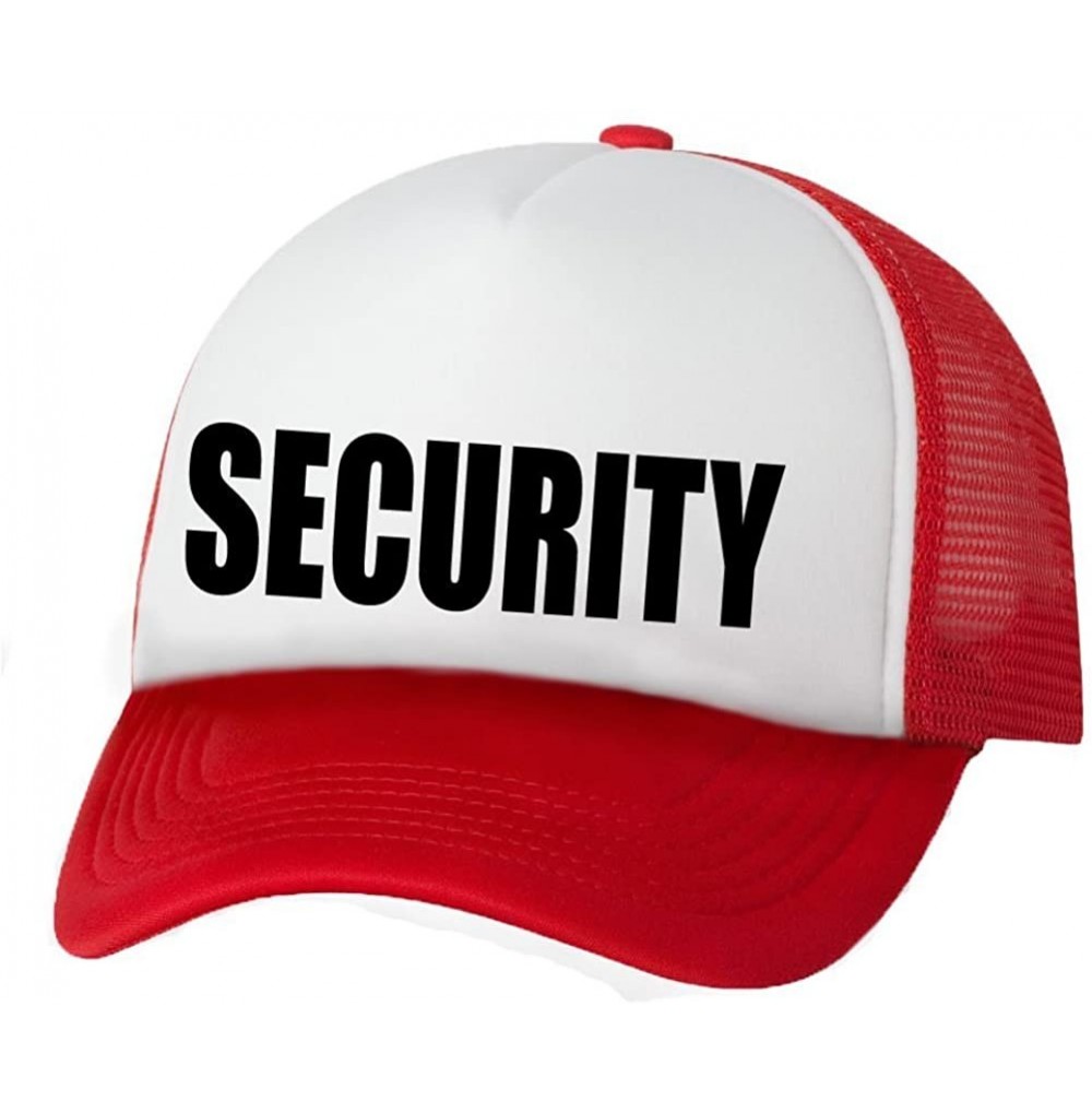 Baseball Caps Security Truckers Mesh Snapback hat - White/Red - CH11N8GG3X3