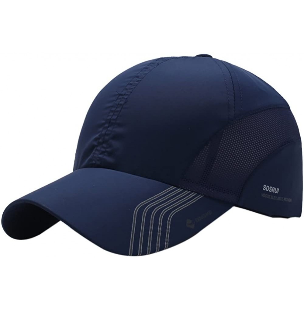 Baseball Caps Baseball Cap Men Women Quick Dry Mesh Adjustable Breathable Outdoor Sun Hats - Dark Blue - CE18G22YO37