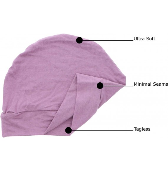 Skullies & Beanies Womens Soft Sleep Cap Comfy Cancer Hat with Studded Flip-Flops Applique - Rose - CY12O5PRALK