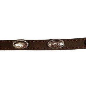 Cowboy Hats Texas Rose Oval Concho Hatband - Brown - CM11IEFLD33