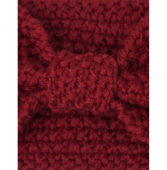 Headbands Women's Winter Knit Headband - Bow - Red - C612NROMNCG