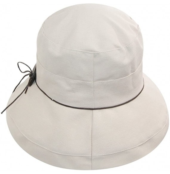Sun Hats Womens Floppy Wide Brim Hat-Summer Sun Beach Bucket Hat Packable Cap - Bucket Hat Beige - CH18DORWH45