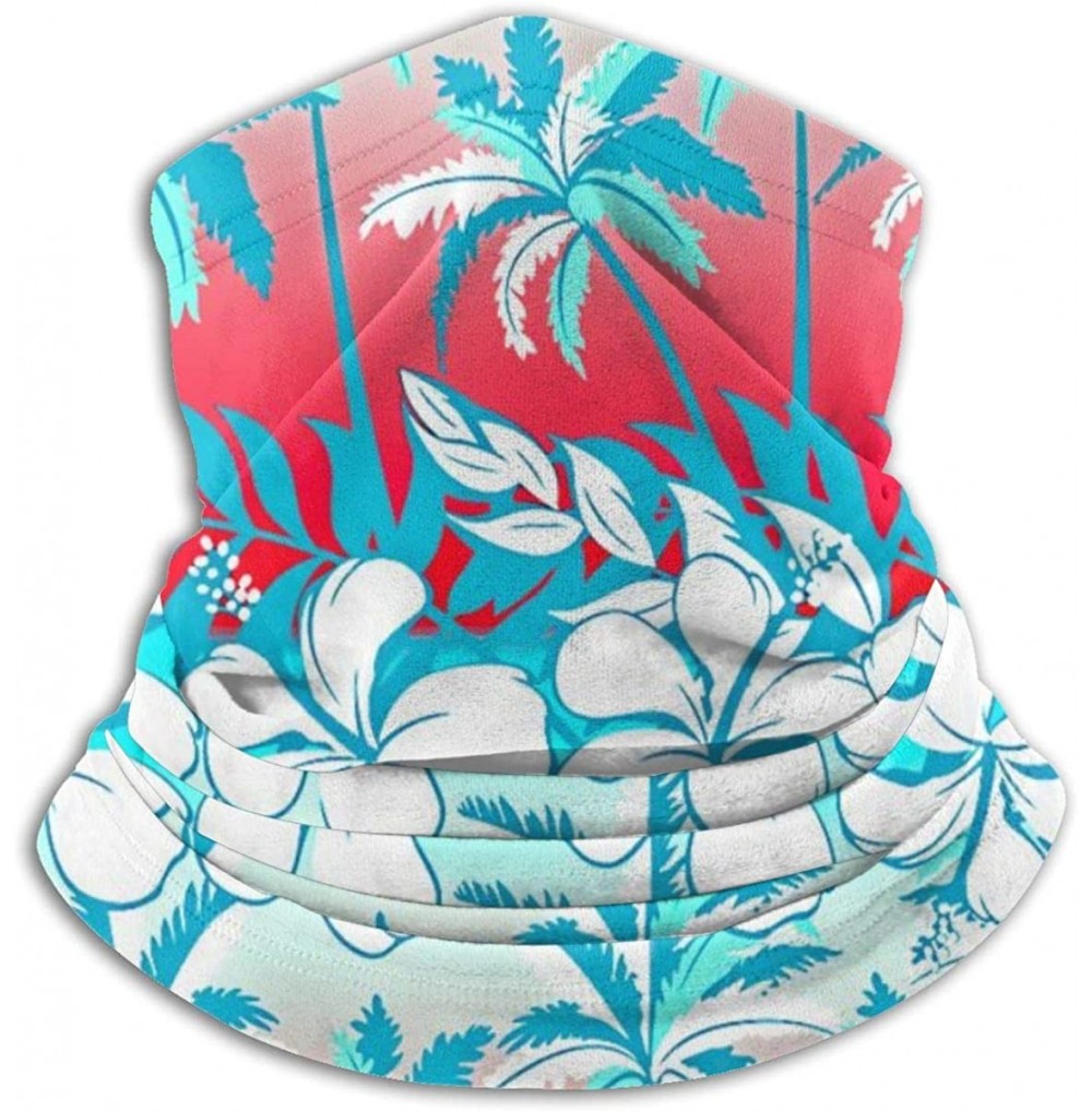 Balaclavas Neck Gaiter Headwear Face Sun Mask Magic Scarf Bandana Balaclava - Tropical Palm Tree With Hibiscus Flowers Palms ...