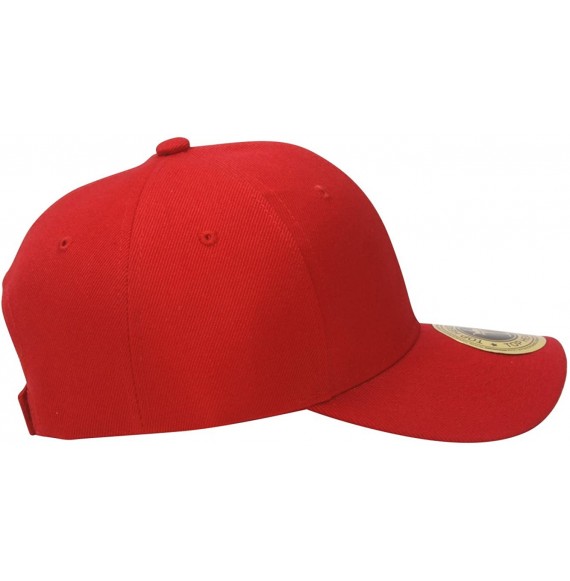 Baseball Caps Structured Hook & Loop Adjustable Hat - Red - CN182ARTXTZ