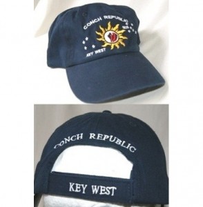 Baseball Caps Royal Blue Florida Key West - Conch Republic Embroidered Baseball Style Hat Cap - CT11KZSB13T