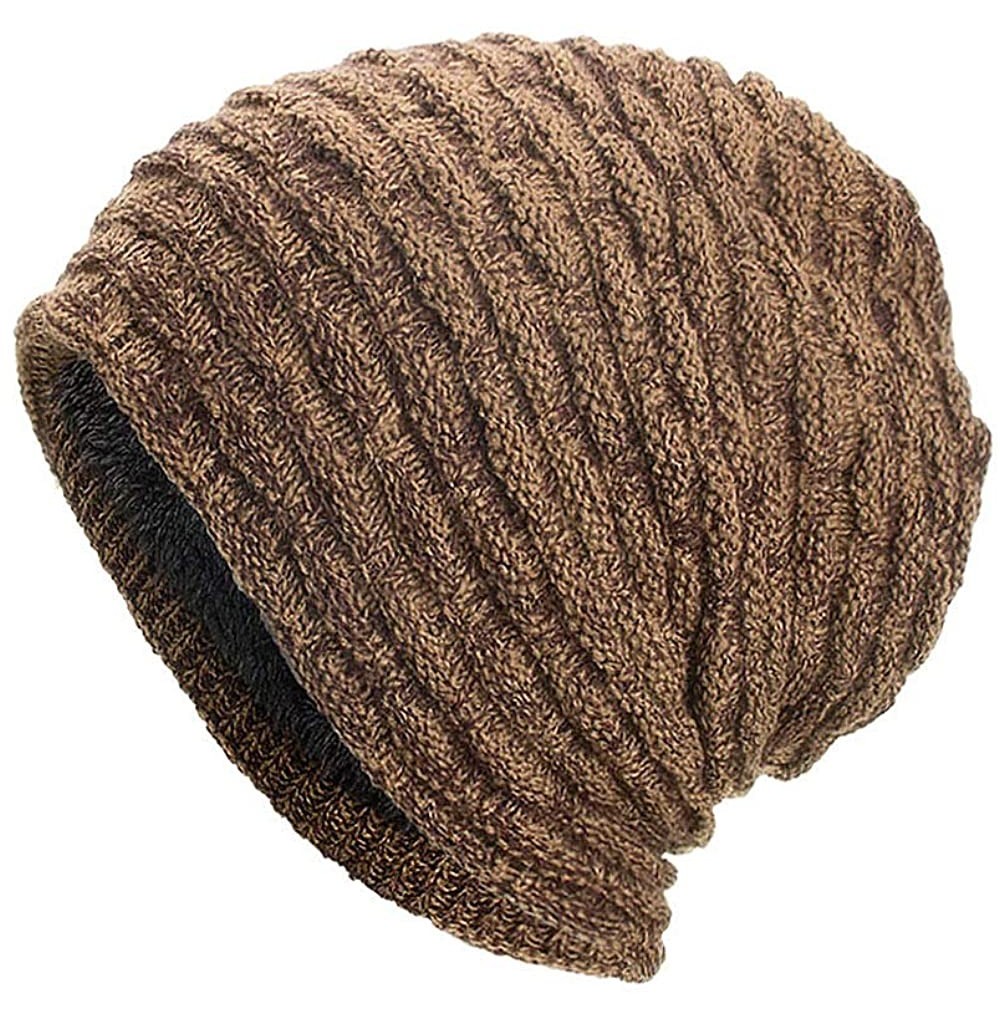 Skullies & Beanies Warm Oversized Chunky Soft Oversized Cable Knit Slouchy Beanie Winter Warm Knit Hat Skull Cap - Khaki 3 - ...