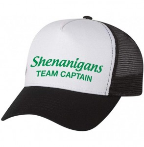 Baseball Caps Funny Shenanigans Team Captain St. Patrick Trucker Hat Mesh Cap - Blue/White/Red - CB18OT9UG9H