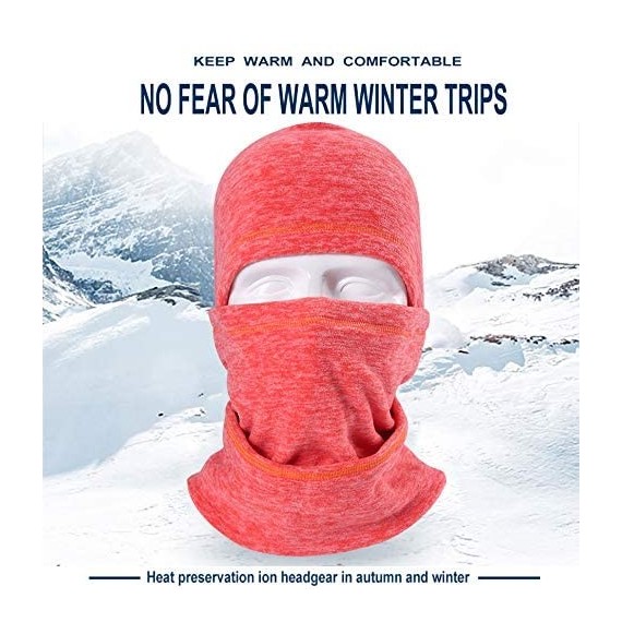 Balaclavas Balaclava Ski Face Mask for Women Kids Men- Winter Neck Warmer Windproof Fleece Hood for Snowboarding - Orange - C...