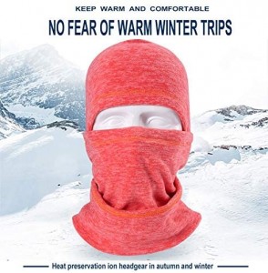 Balaclavas Balaclava Ski Face Mask for Women Kids Men- Winter Neck Warmer Windproof Fleece Hood for Snowboarding - Orange - C...