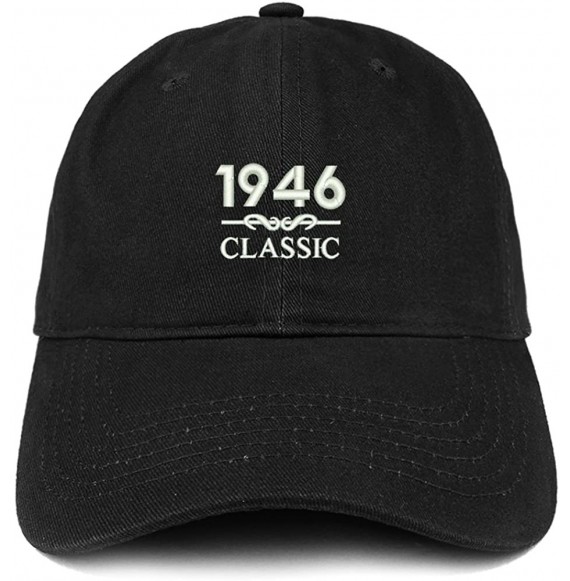 Baseball Caps Classic 1946 Embroidered Retro Soft Cotton Baseball Cap - Black - CS18CO0OGHI