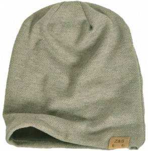 Skullies & Beanies Slouch Beanie Hat for Men Women Summer Winter B010 - Soild-khaki - CJ12K5THSJD