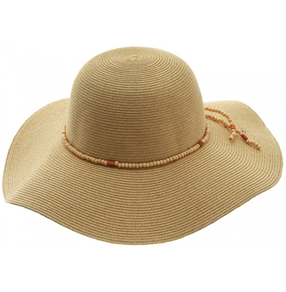 Sun Hats Women's Toyo Braid Floppy Hat - Khaki - CB1217YFPVN