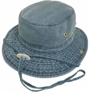 Sun Hats Washed Cotton Floater Hat with Chincord - Navy - CL18Q9C855E