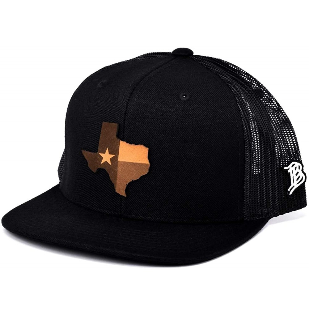 Baseball Caps Texas 'The 28' Leather Patch Snapback - Black - C618IGQ8QCR