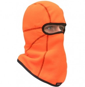 Balaclavas Deluxe Fleece Balaclava Face Mask with 5 Hand Heat Warmer Pockets - Blaze Orange - C01150IWZIT