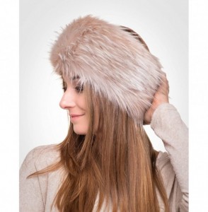 Cold Weather Headbands Winter Faux Fur Headband for Women - Like Real Fur - Fancy Ear Warmer - Ivory Fox - CL12LNKEIFZ