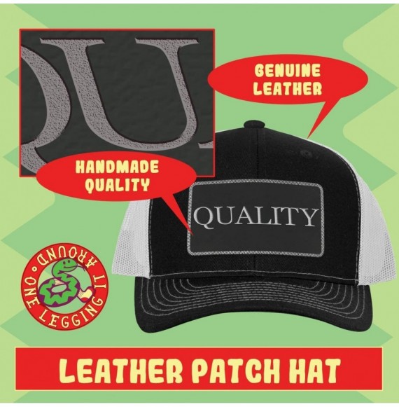 Baseball Caps got wit? - Leather Black Metallic Patch Engraved Trucker Hat - Grey\steel - C418Z8M5OEM