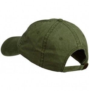 Baseball Caps Maine State Moose Embroidered Washed Dyed Cap - Olive Green - CU11P5HWO9F