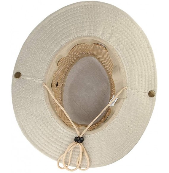Sun Hats Men's Wide Brim Summer Breathable Hat Outdoor Boonie Sun Hat - Khaki - C6184UX8ONC