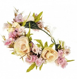 Headbands Rose Flower Headband Floral Crown Garland Halo - 2 Ivory - C918DH044AQ