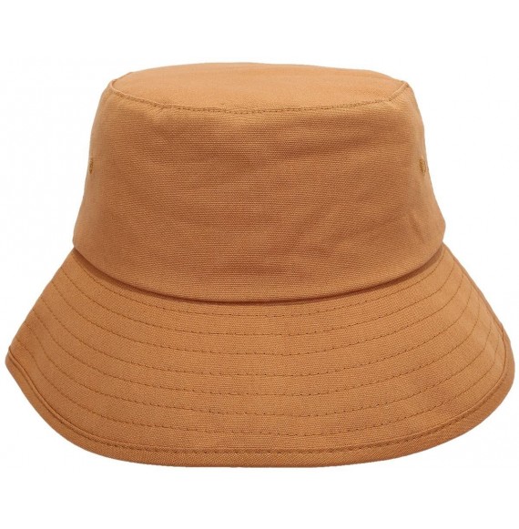 Sun Hats Bucket Hats for Men Women- Packable Outdoor Sun Hat Travel Fishing Cap - Brown(solid Color) - CW18EXR35SA
