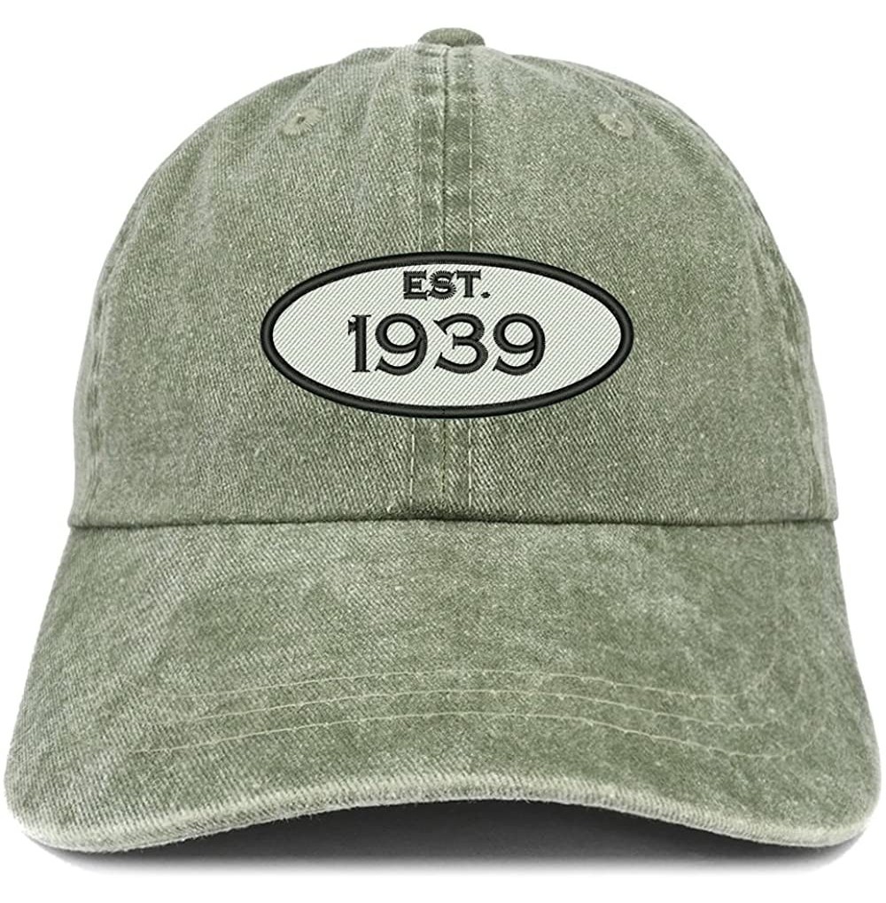 Baseball Caps Established 1939 Embroidered 81st Birthday Gift Pigment Dyed Washed Cotton Cap - CC180L870KE
