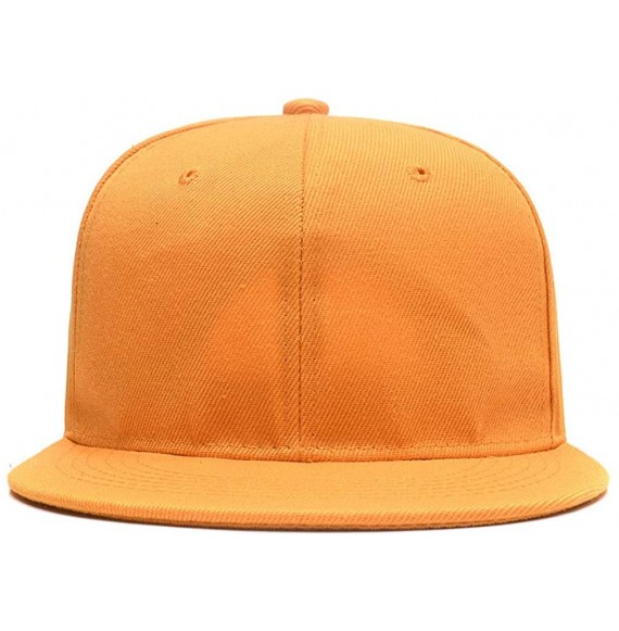 Baseball Caps Men Women Custom Flat Visor Snaoback Hat Graphic Print Design Adjustable Baseball Caps - Orange2 - CW18HCRKNU5