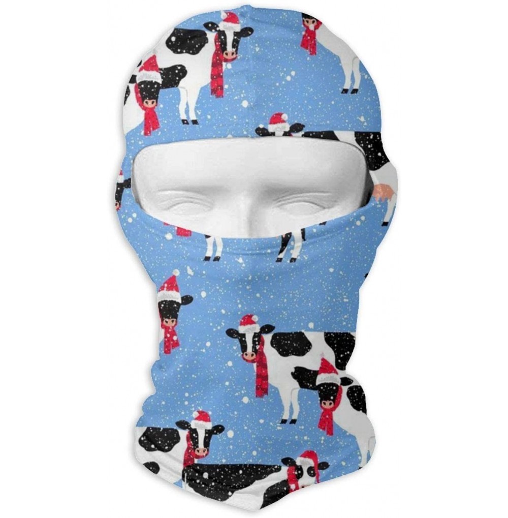Balaclavas Festive Cows Winter Ski Mask Balaclava Hood - Wind-Resistant Face Mask - CR18L0T2HRR