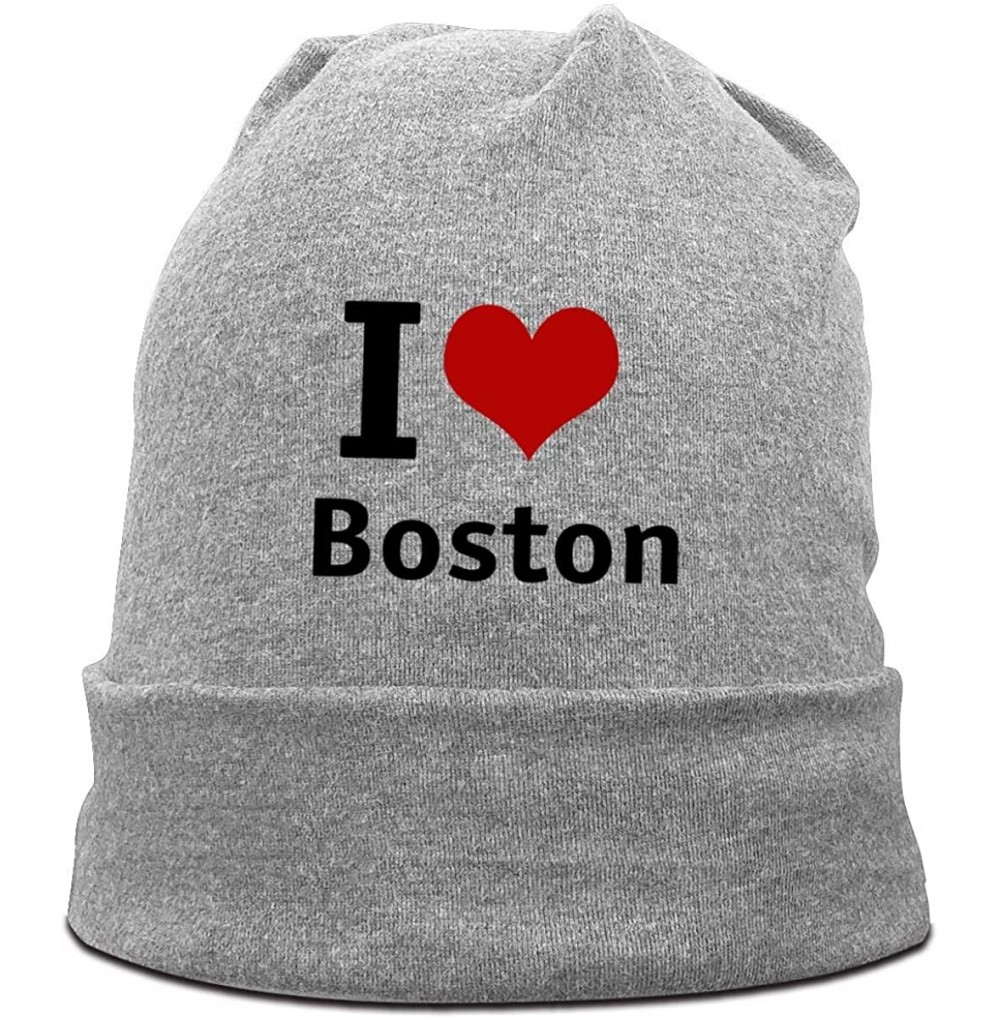 Skullies & Beanies Knit Cap Skate Crow Crown Classic Men's Warm Winter Hats Knit Cuff - I Love Boston Hearts /Gray - CB1927KHDT0