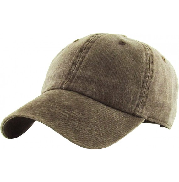 Baseball Caps Classic Washed Pigment Cotton Dad Hat Adjustable Unconstructed Plain Cap - 3- Chestnut Brown - CA18GDZ896E