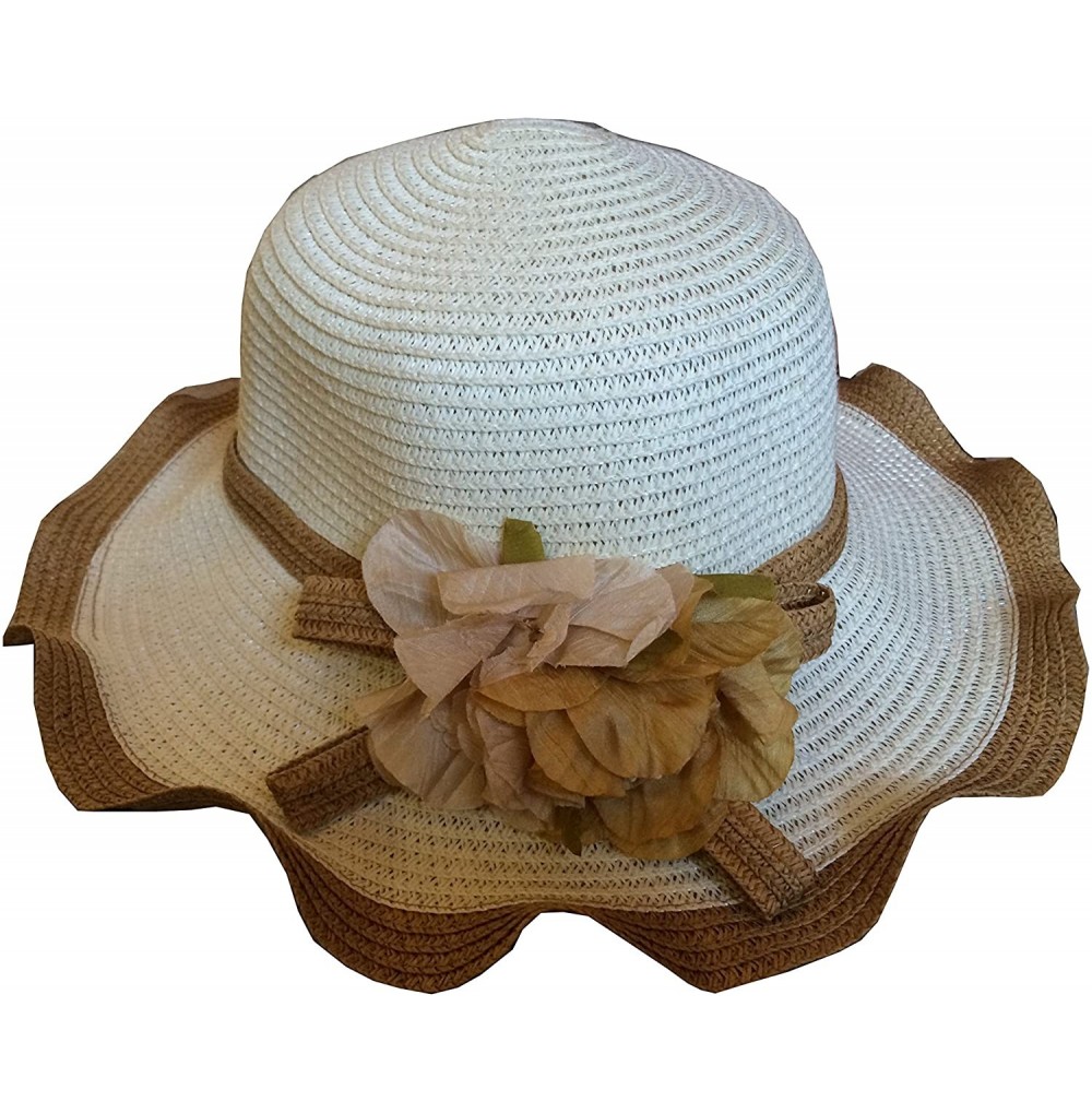 Sun Hats Women Sun Hat Brim Beach Straw Floppy Derby Cap - Sh03-white - C612E4JXF83