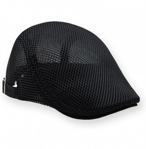 Newsboy Caps Men Breathable mesh Summer hat Newsboy Beret Ivy Cap Cabbie Flat Cap - C-black/White - C7183O3T4NN
