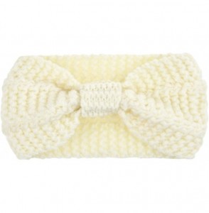 Headbands Crochet Turban Headband for Women Warm Bulky Crocheted Headwrap - 4 Pack Knot C - Black- White- Khaki- Darkgray - C...