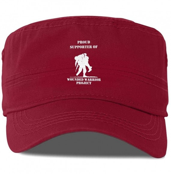 Baseball Caps United States Wounded Warrior Project Flat Roof Military Hat Cadet Army Cap Flat Top Cap - Red - C018Y7DTCLQ