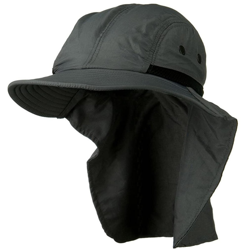 Sun Hats Mesh Sun Protection Flap Hat - Grey - CC110A3X2J9