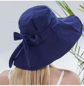 Sun Hats Woman's Summer Cotton Sun Protection Cap Sun Hat Outdoor Big Hat Wide Side Beach Hat - C018SGLUAUT