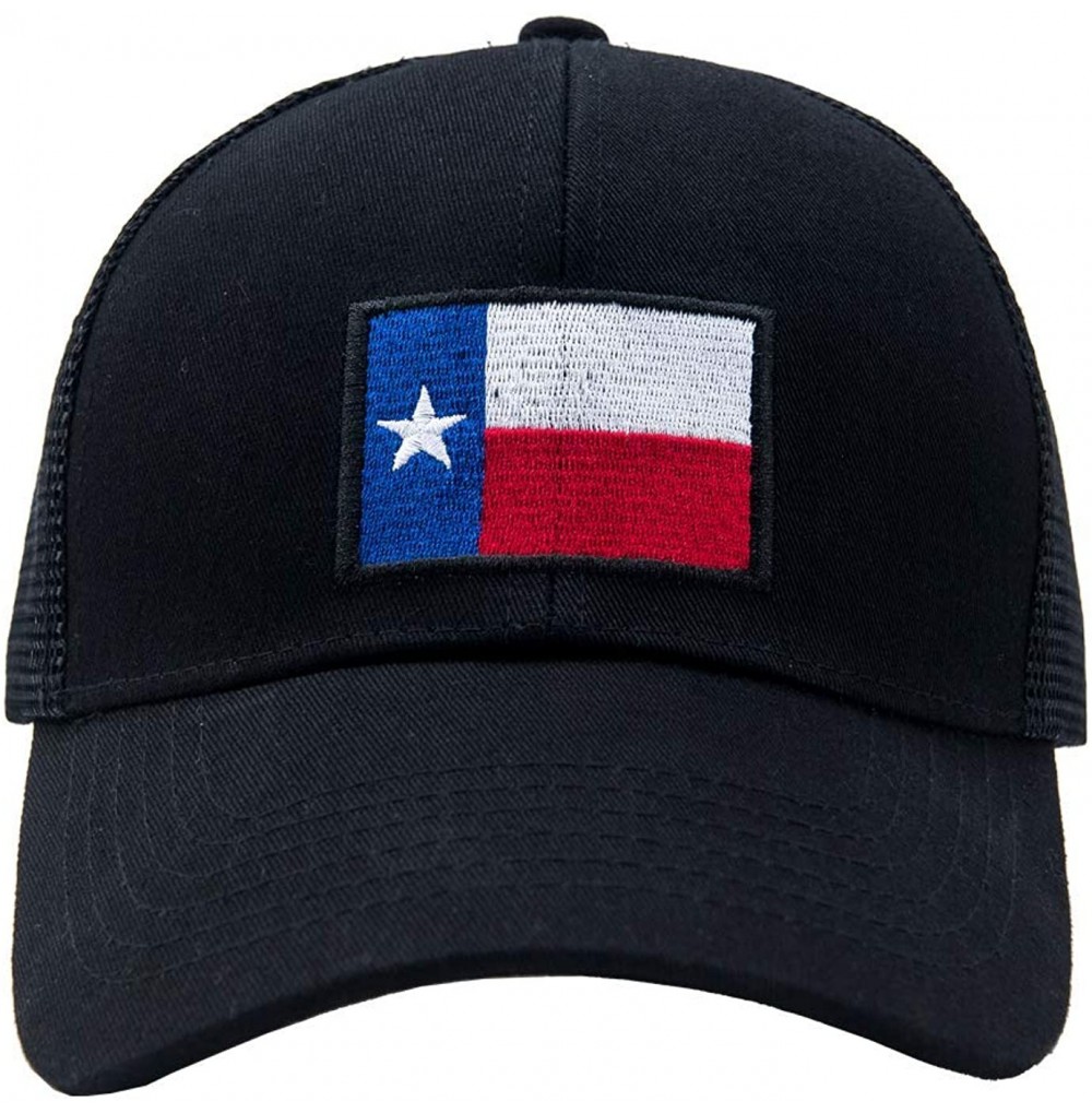 Baseball Caps Texas Hats Texas Lag Patch Baseball Cap - Black Trucker Mesh Snapback Hats - CP193WHLAGU