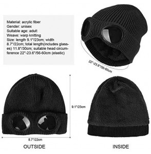 Skullies & Beanies Winter Hat with Windproof Glasses Beanie Hat Warmer Loop Scarves Snood Set for Men & Women - Red - CR18YCA...