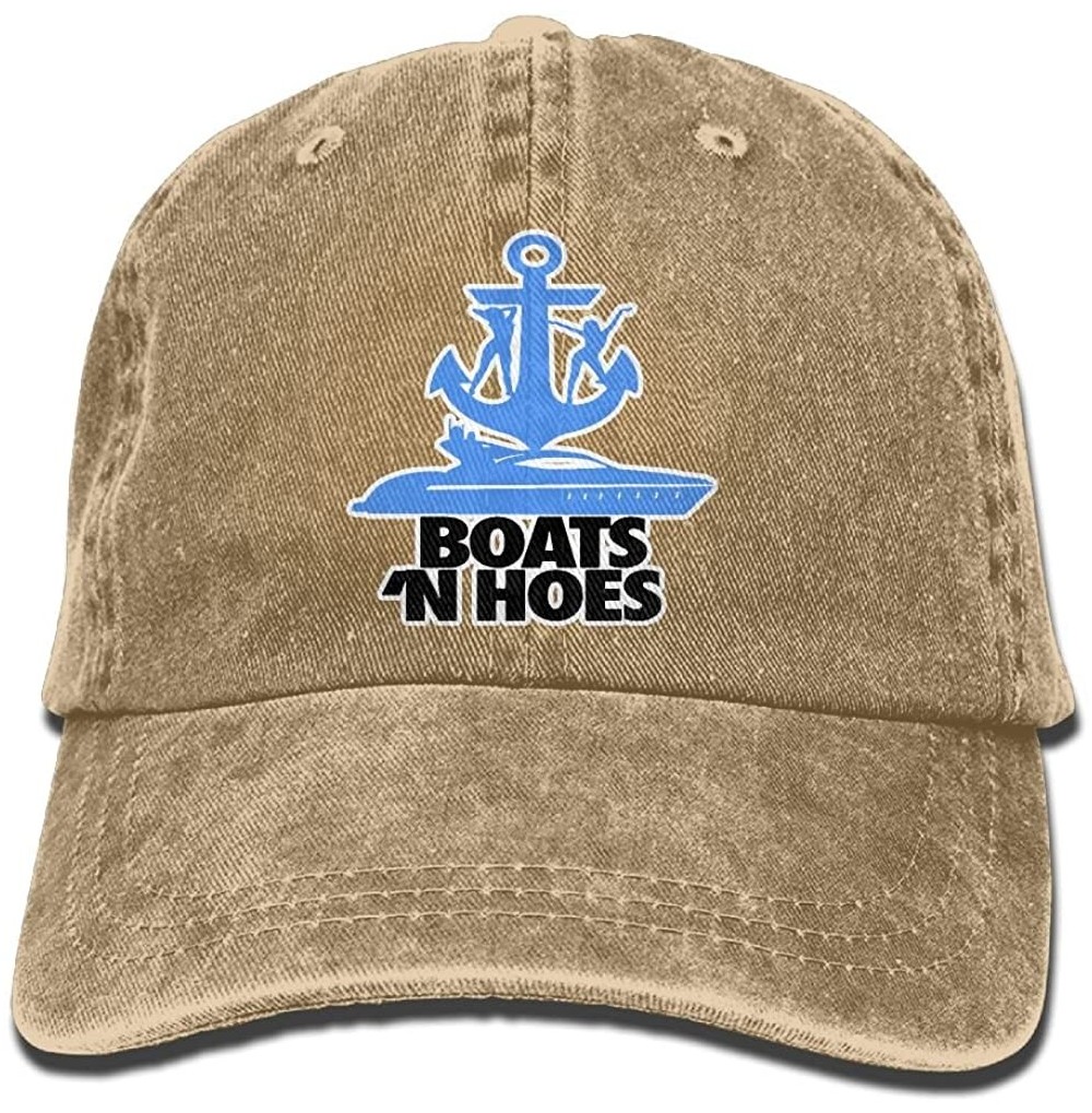 Skullies & Beanies Boats and Hoes Anchor Cool Unisex Washed Cap Adjustable Dad's Denim Stetson Hat - Natural - CM18E6SSQ8A