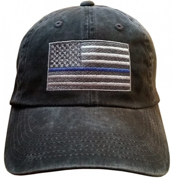 Baseball Caps American Flag Support Our Troops- Veterans- Military- Police- Law Enforcement - Amerflagblueline/Distressedblac...