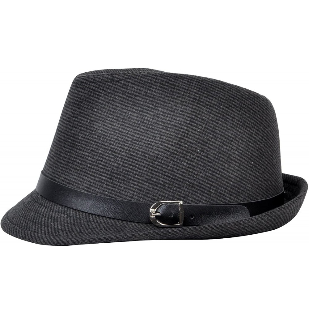 Fedoras Men's All Season Fashion Wear Fedora Hat - Black - CU12BP15RUR