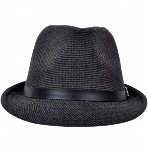 Fedoras Men's All Season Fashion Wear Fedora Hat - Black - CU12BP15RUR