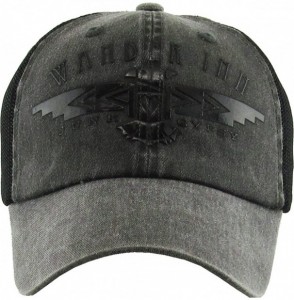 Baseball Caps Wander Inn Ladies Vintage Trucker Hat Adjustable Baseball Cap - Black - C918EYHQHW9