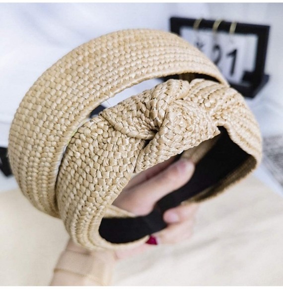 Headbands Women Hair Bands Natural Lafite Straw Handmade Headband Twist Knot 2019 - Style 1 - C518SU99DZH
